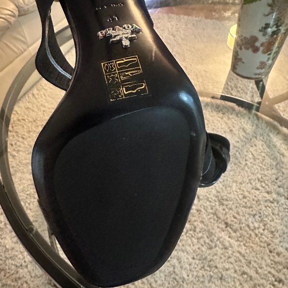 PRADA Black Patent Leather Peep Toe Pumps - Picture 5 of 12